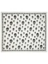 Alexander Mcqueen Classic Silk Chiffon Skull Scarf In White
