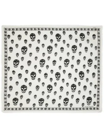 ALEXANDER MCQUEEN WHITE SKULL SCARF
