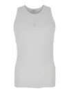 Alexander Mcqueen White Top With Upside Down Skull Embroidery On The Front In Cotton Jersey Man In White