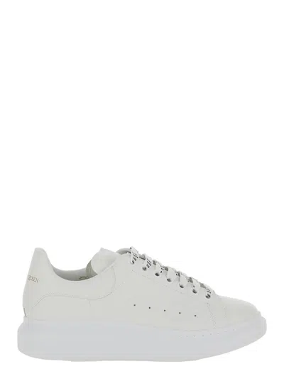 Alexander Mcqueen White Sneakers With Logo Lettering On The Rear And Oversize Rubber Sole In Leather Man