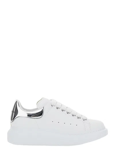 Alexander Mcqueen White Sneakers With Logo Patch On The Tongue And Embossed Logo On The Heel In Leather Woman
