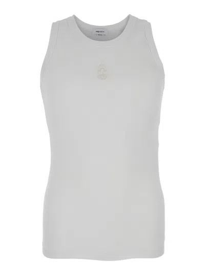 ALEXANDER MCQUEEN WHITE STRETCH COTTON TANK TOP