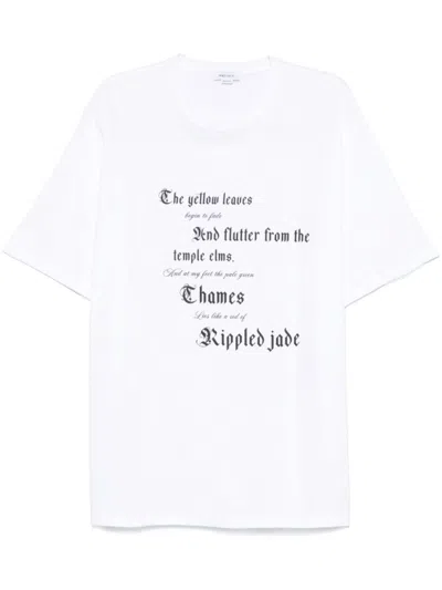 Alexander Mcqueen White T-shirt With Embroidered Logo And Artistic Detail
