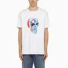 ALEXANDER MCQUEEN WHITE T-SHIRT WITH SOLARISED SKULL PRINT