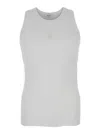 Alexander Mcqueen White Top With Upside Down Skull Embroidery On The Front In Cotton Jersey Man In White