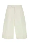 Alexander Mcqueen Wide Leg Twill Bermuda Shorts
