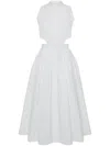 Alexander Mcqueen Cutout Poplin Fit-and-flare Midi Dress In White