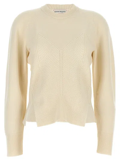 Alexander Mcqueen White Wool Women's Cardigan