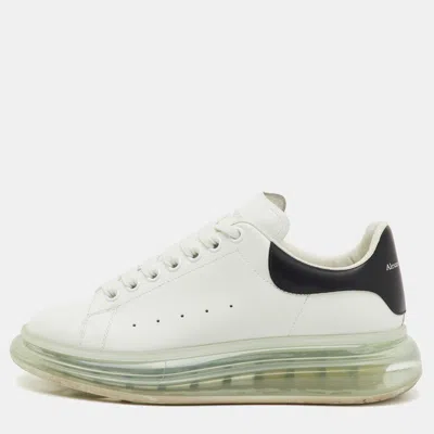 Pre-owned Alexander Mcqueen White/black Leather Oversized Clear Sole Sneakers Size 41.5