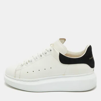 Pre-owned Alexander Mcqueen White/black Leather Oversized Sneakers Size 34.5