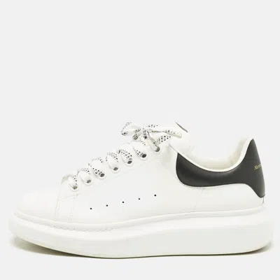 Pre-owned Alexander Mcqueen White/black Leather Oversized Sneakers Size 43