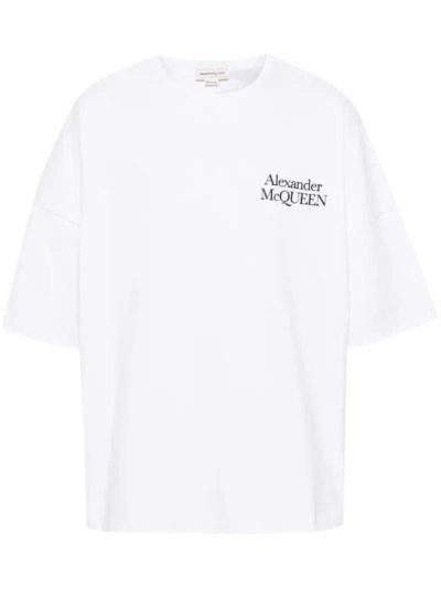 Alexander Mcqueen White/black Logo-print T-shirt