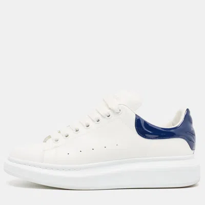 Pre-owned Alexander Mcqueen White/blue Leather Oversized Sneakers Size 43