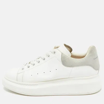 Pre-owned Alexander Mcqueen White/grey Suede And Leather Oversized Sneakers Size 37