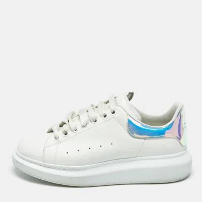 Pre-owned Alexander Mcqueen White/iridescent Leather Larry Sneakers Size 41