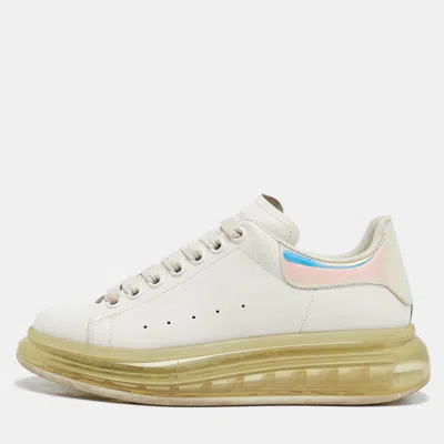 Pre-owned Alexander Mcqueen White/iridescent Leather Oversized Sneakers Size 39