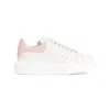 Alexander Mcqueen Oversized Sneaker With Crackled Heel Tab In White