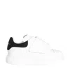 Alexander Mcqueen Wide Black Tail Velcro White Shoes In White