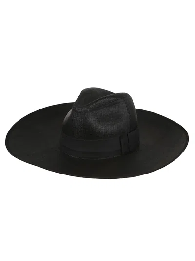 Alexander Mcqueen Wide-brimmed Black Panama Hat