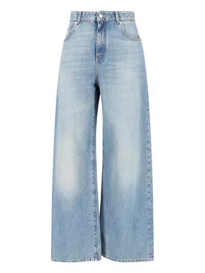 Alexander Mcqueen Wide Jeans In Blue