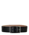 Alexander Mcqueen Wide Leather Belt In Black