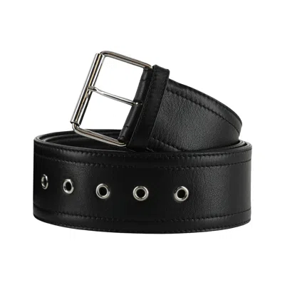 Pre-owned Alexander Mcqueen Wide Leather Belt 'black' | Men's Size 80