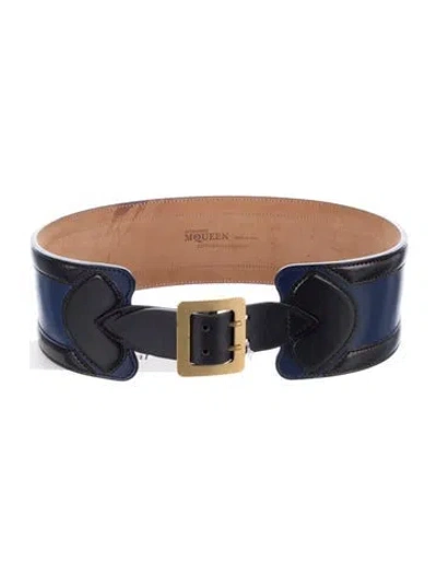 Pre-owned Alexander Mcqueen Wide Leather Belt In Multi