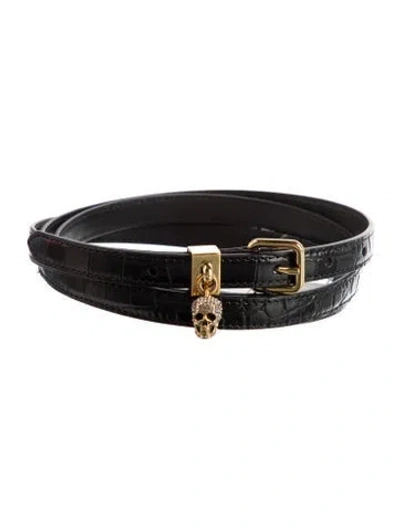 Pre-owned Alexander Mcqueen Wide Leather Belt W/ Tags In Black