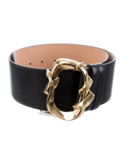 Pre-owned Alexander Mcqueen Wide Leather Belt W/ Tags In Black