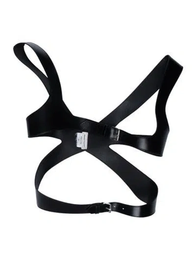 Pre-owned Alexander Mcqueen Wide Leather Waist Belt In Black