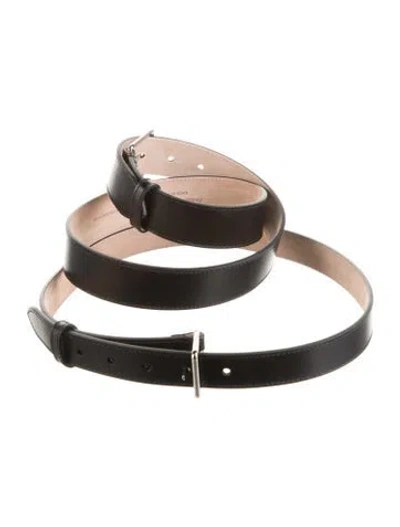 Pre-owned Alexander Mcqueen Wide Leather Waist Belt In Black