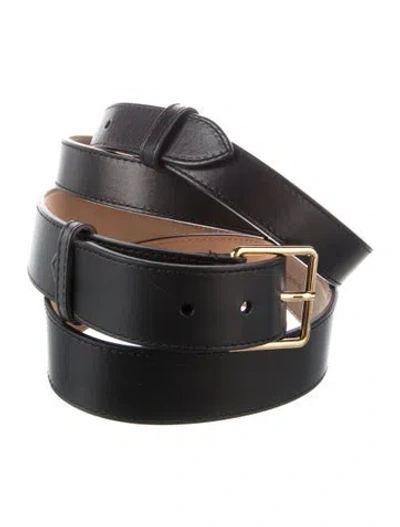 Pre-owned Alexander Mcqueen Wide Leather Waist Belt In Black