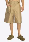 Alexander Mcqueen Wide Leg Bermuda Shorts In Beige