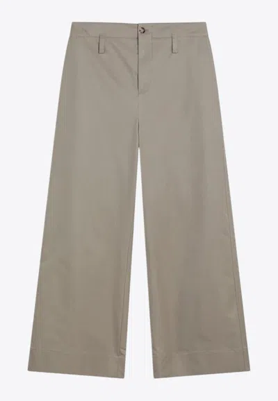 Alexander Mcqueen Wide-leg Cotton Chino Pants In Green