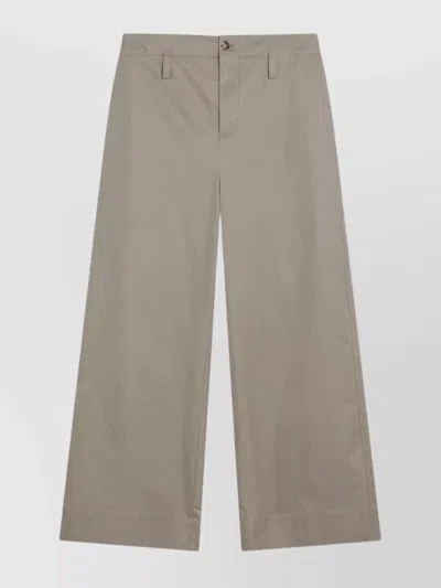 Alexander Mcqueen Wide-leg Cotton Chino Pants In Green