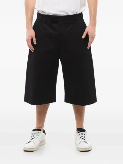 Alexander Mcqueen 4-pocketed Wide Leg Cotton Shorts In Black