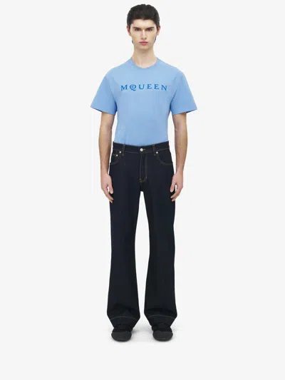 ALEXANDER MCQUEEN WIDE LEG DENIM JEANS
