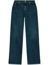Alexander Mcqueen Women's Indigo Wide-leg Denim Jeans In Dark Stone