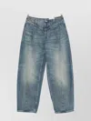 Alexander Mcqueen Wide-leg Denim Trousers Featuring Faded Effect