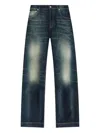 Alexander Mcqueen Wide Leg Faded Jeans In Blue