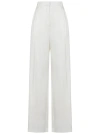 Alexander Mcqueen Wide-leg Ivory Viscose Twill Trousers In White