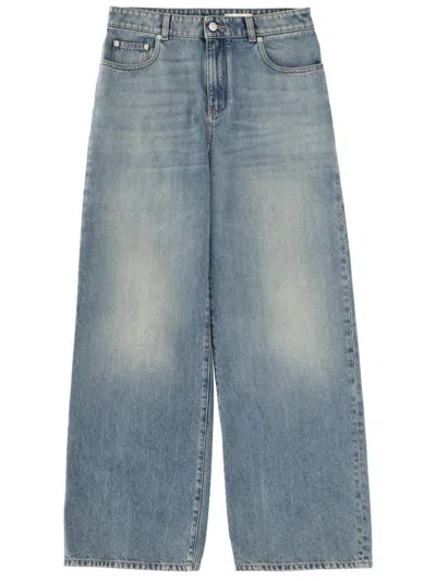 Alexander Mcqueen Wide Leg Jeans In Blue