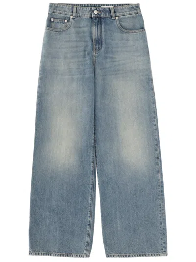 Alexander Mcqueen Wide Leg Jeans In Blue