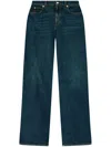 Alexander Mcqueen Indigo Wide-leg Denim Jeans In Blue