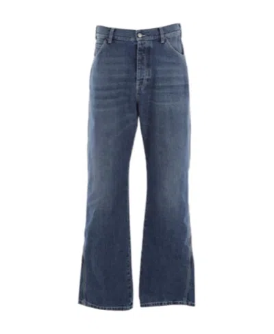 Alexander Mcqueen Wide-leg Panelled Jeans In Blue