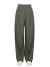 Alexander Mcqueen High Waist Wide Leg Trousers With Belt Loops