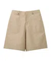 Alexander Mcqueen Wide-leg Shorts In Nude