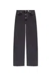 Alexander Mcqueen Wide-leg Skull Plaque Jeans In Black