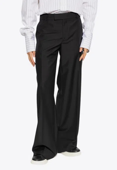 Alexander Mcqueen Wide-leg Tailored Pants In Black