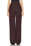 Alexander Mcqueen Wide Leg Trouser In Dark Burgundy